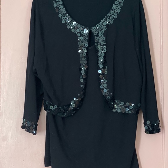 Notations Plus Size 1X Black Tunic with Attached Jacket - Picture 4 of 6